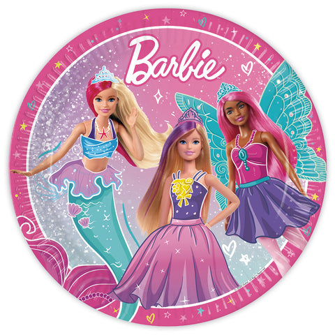 Barbie Paper Plates 23cm FSC 8Ct