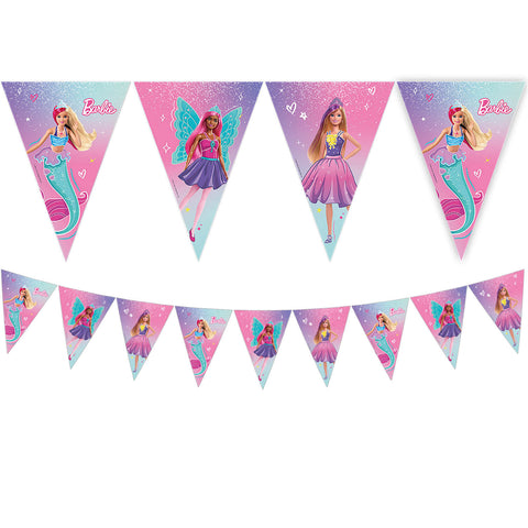 Barbie Triangle Flag Banner 9 flags FSC 1Ct