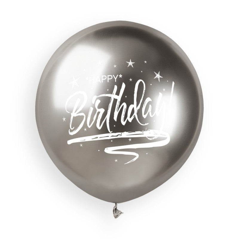 19" Latex Balloon Shiny Happy Birthday 3ct