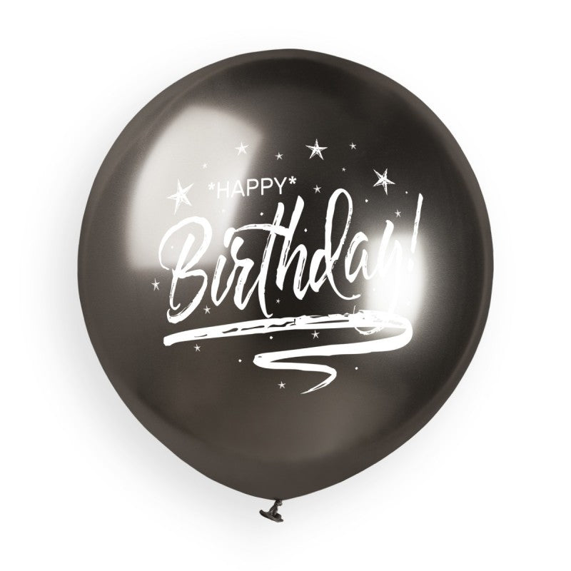19" Latex Balloon Shiny Happy Birthday 3ct