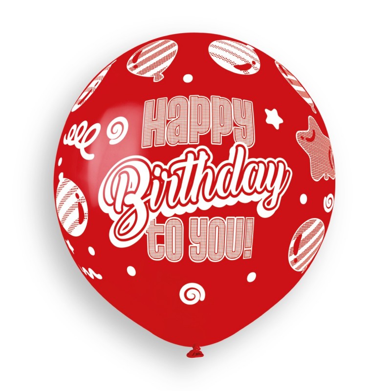 19" Latex Balloon Happy Birthday To You 3Ct