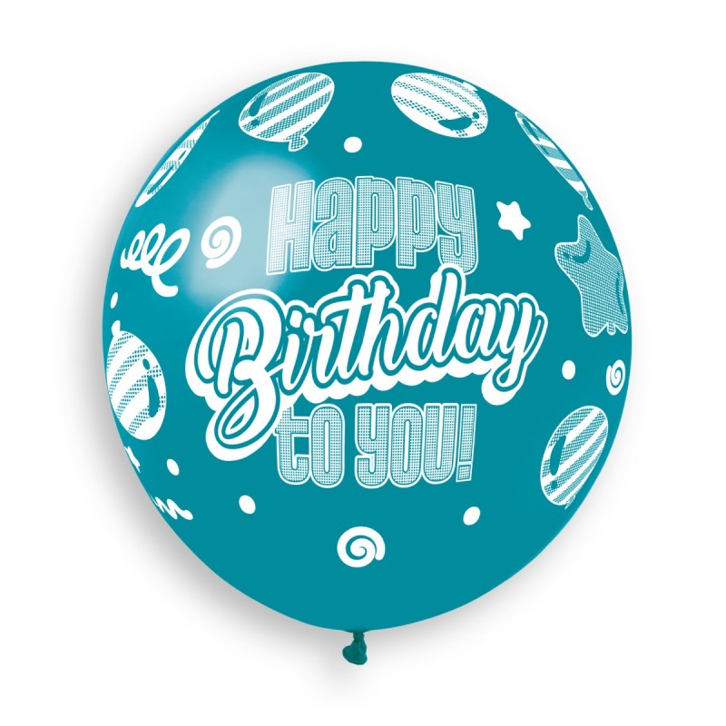 19" Latex Balloon Happy Birthday To You 3Ct