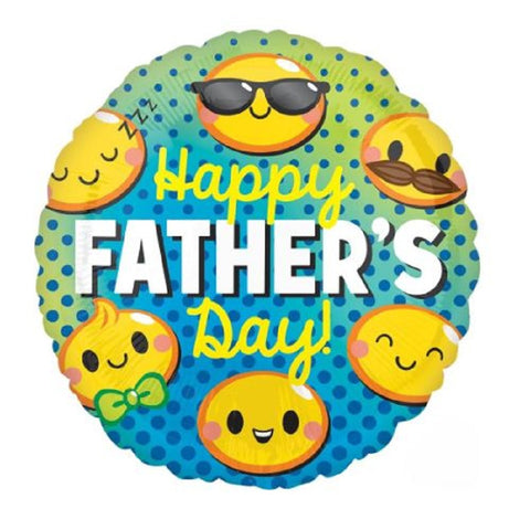S40 Happy Fathers Day Emoticons Foil Balloon 18In