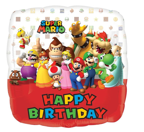 Super Mario Bros. Happy Birthday Square Balloon 18In S60