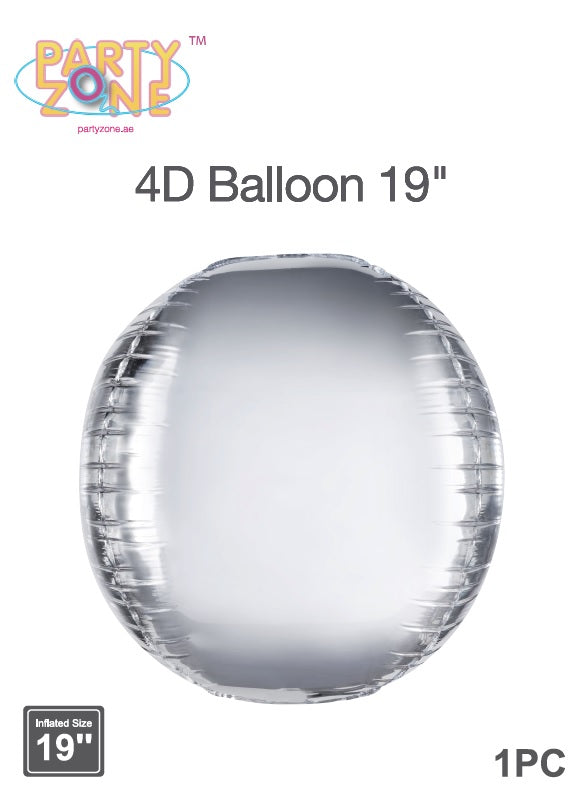 4D Balloon Silver 19"