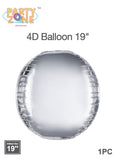 4D Balloon Silver 19"