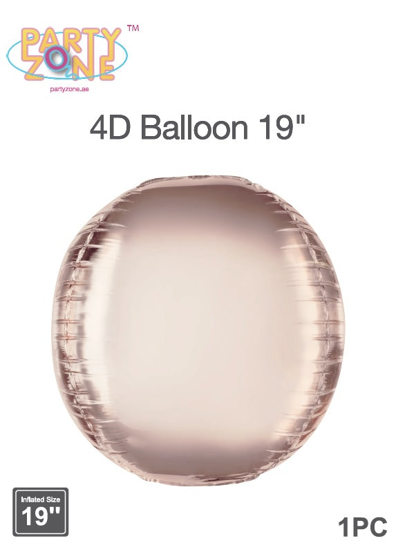 4D Balloon Rose Gold 19"