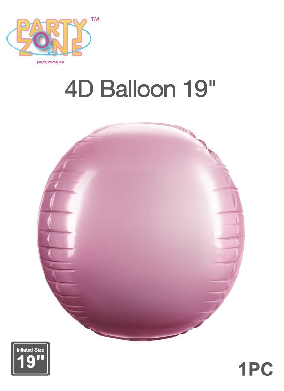 4D Balloon Light Pink 19"