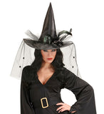 Witch Hats With Tulle, Flower & Feathers