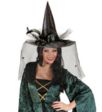 Witch Hats With Tulle, Flower & Feathers
