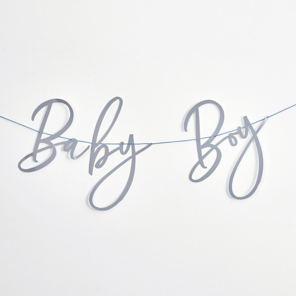 Blue 'Baby Boy' Banner 2m