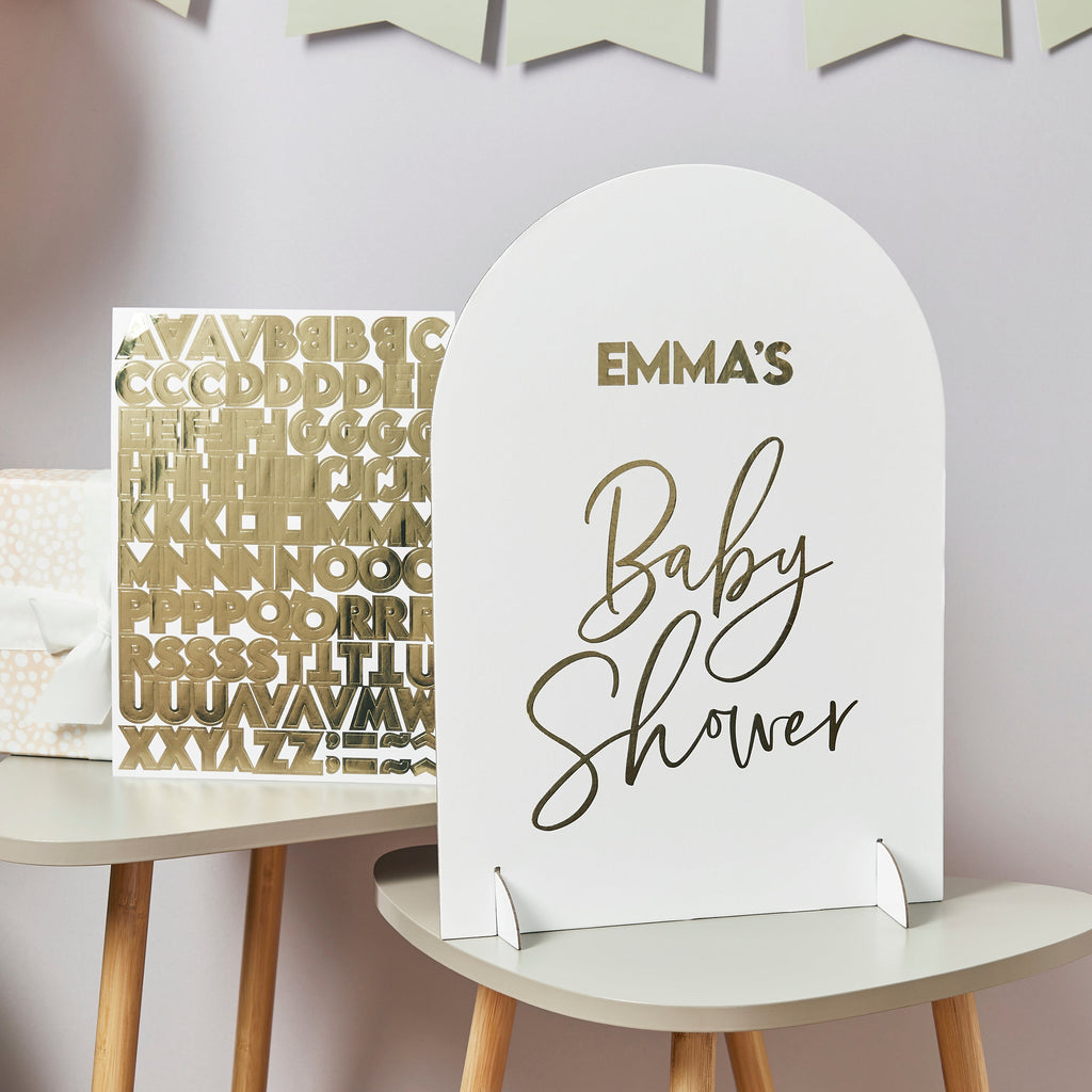 Baby Shower Sign 30x42cm & 1 Sticker Sheets