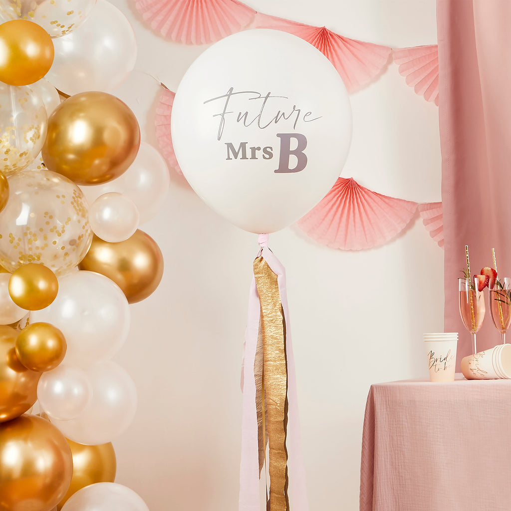 Future Mrs Jumbo 18" Balloon With Tassels & 9 Sticker Sheets