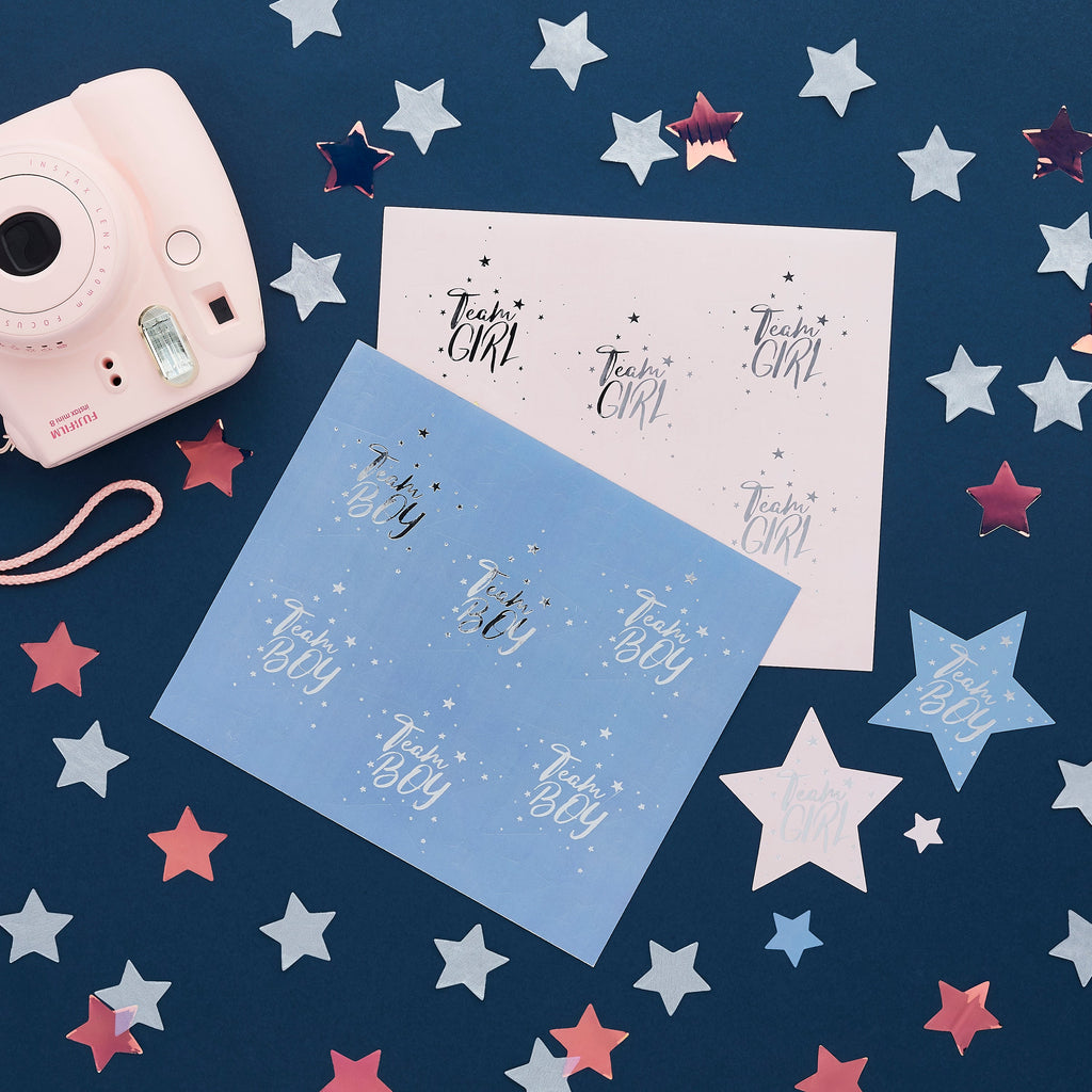 Team Boy & Team Girl Stickers 24/Pack