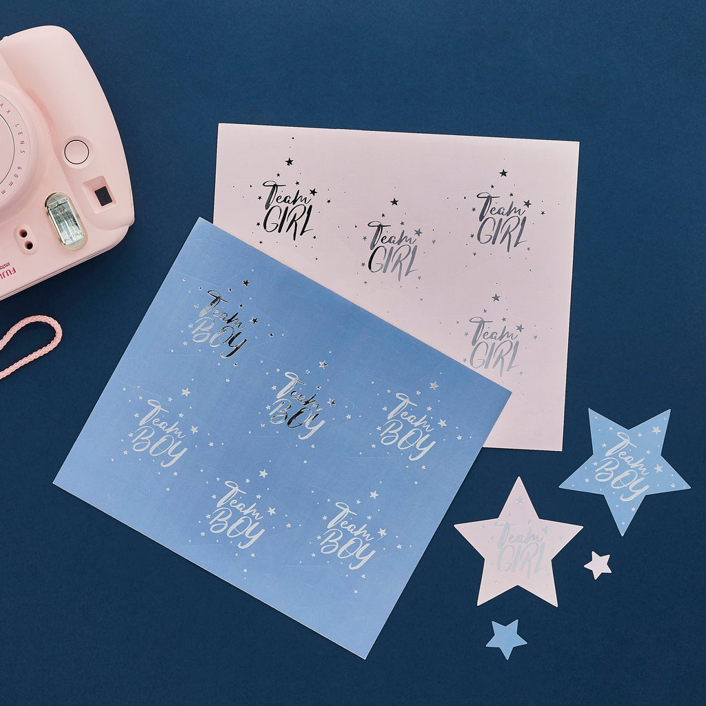 Team Boy & Team Girl Stickers 24/Pack