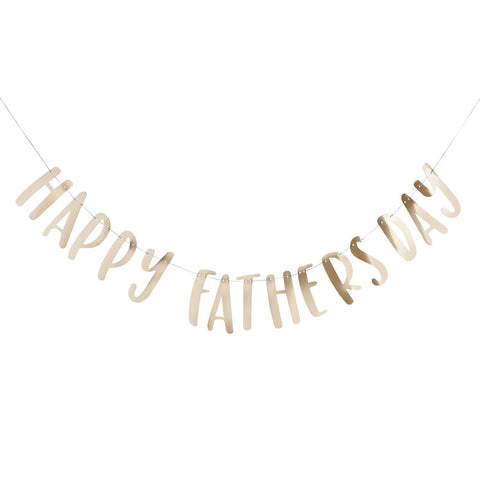 Gold Happy Fathers Day Banner 2m