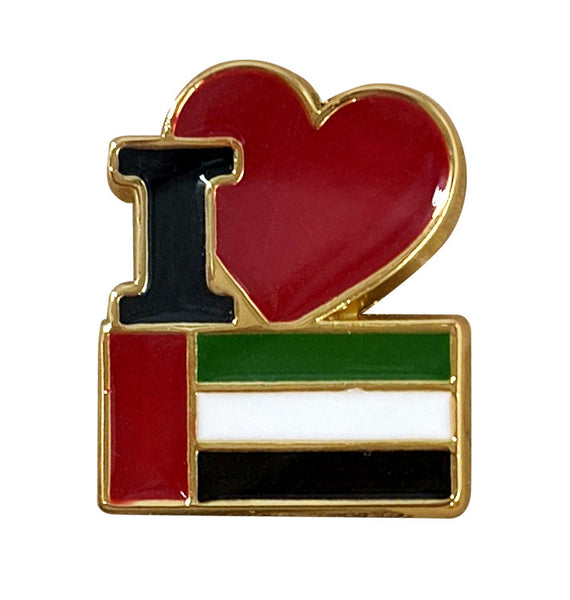 Party Magic-I Love UAE Pins 2x2cm 4Pcs/Pk