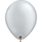 Silver 11in Latex Balloons 6 pieces