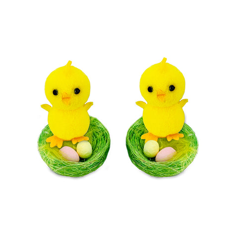 Easter Chick Decorations 2Pcs/Pack Assorted.