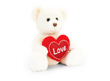 30cm Cream Chester Bear W/ Heart