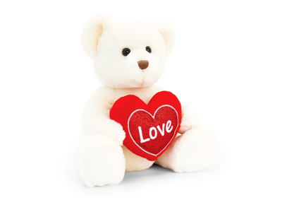30cm Cream Chester Bear W/ Heart