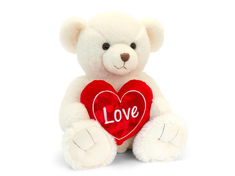Cream Snuggles Bear With Heart 25cm