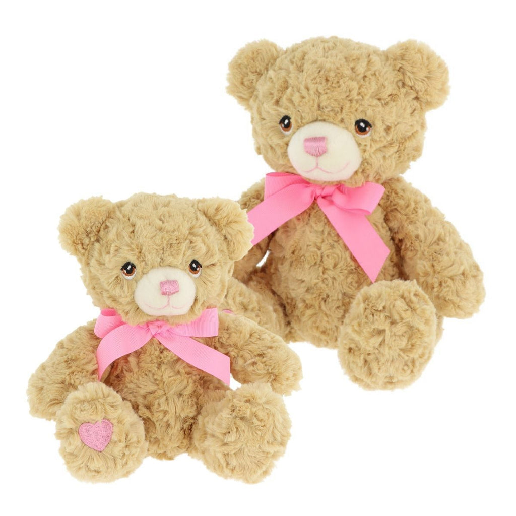 18cm Keeleco Bramble Bear with Pink Heart & Ribbon