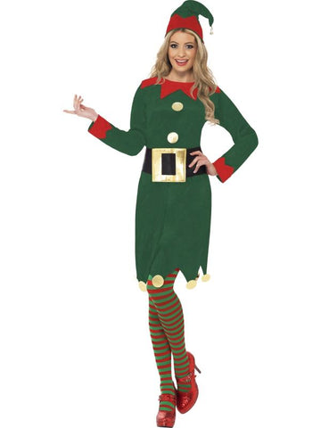  Elf Costume Green With Dress Hat & Belt S