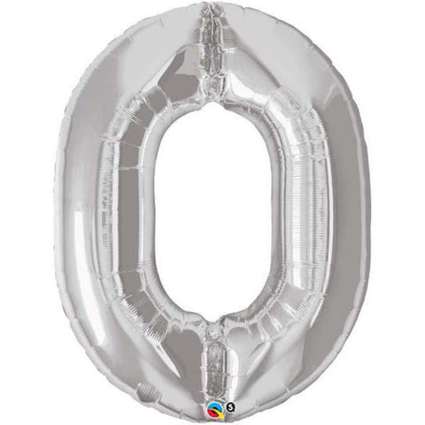  Number Zero Silver 39 inch  Number Foil Balloons 