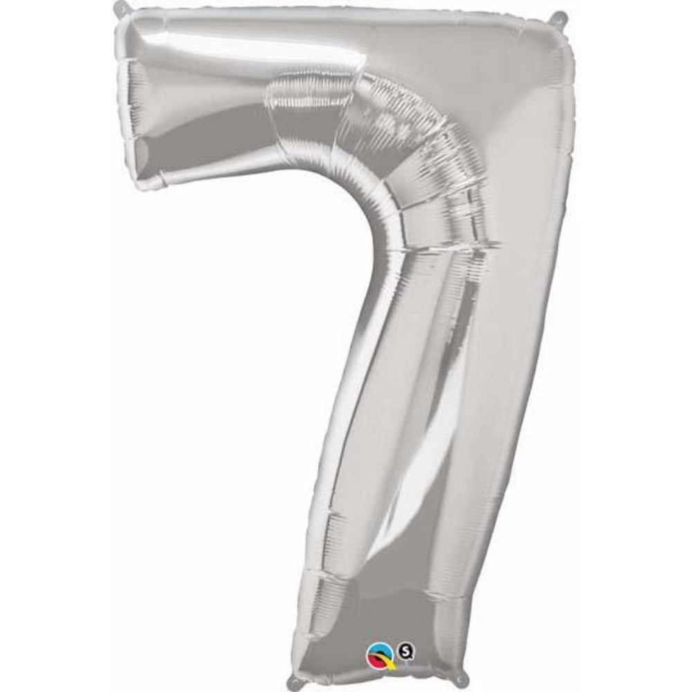 Number Seven Silver 42 inch  Number Foil Balloons