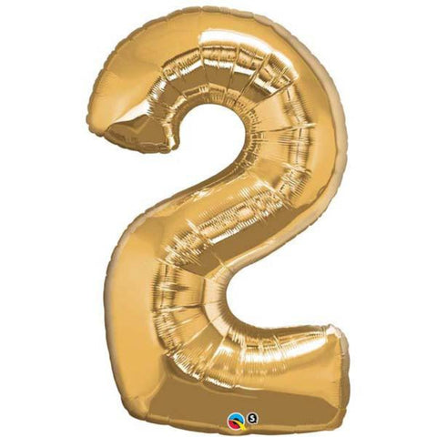  Number Two Gold 43 inch  Number Foil Balloons 