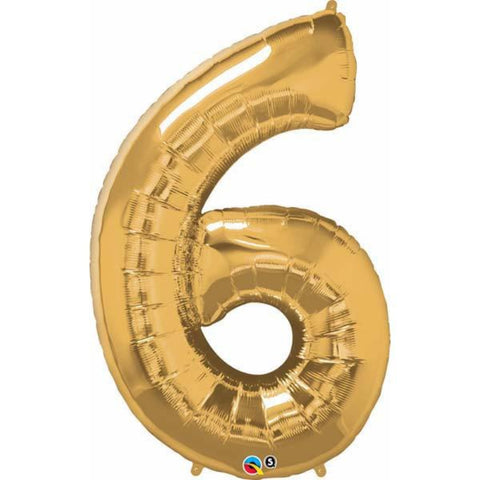  Number Six Gold 42 inch  Number Foil Balloons 