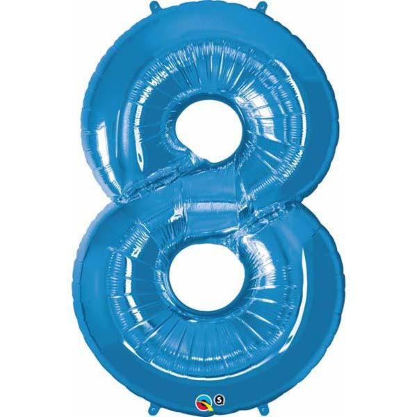 Number Eight Sapphire Blue 42 inch  Number Foil Balloons