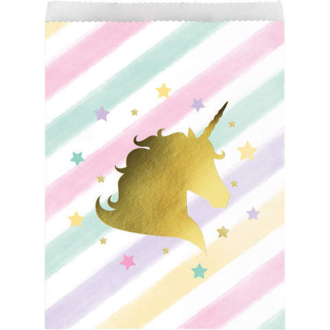  Unicorn Sparkle Paper Treat Bag Large Foil Stamp 