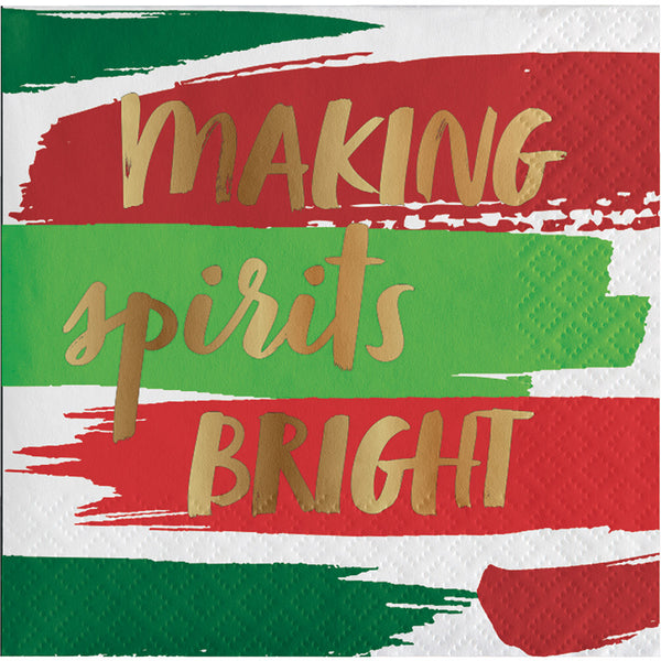 Golden Christmas Party Making Spirits Bright B Napkins