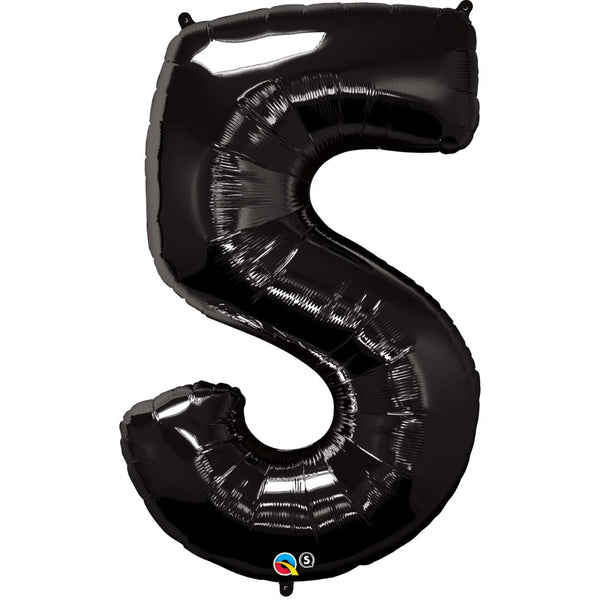 Number Five Onyx Black 44 inch  Number Foil Balloons