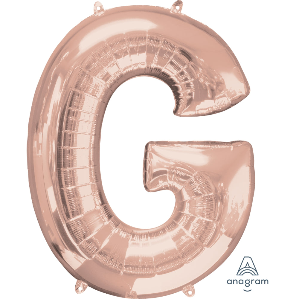 Letter G Rose Gold Foil Balloon