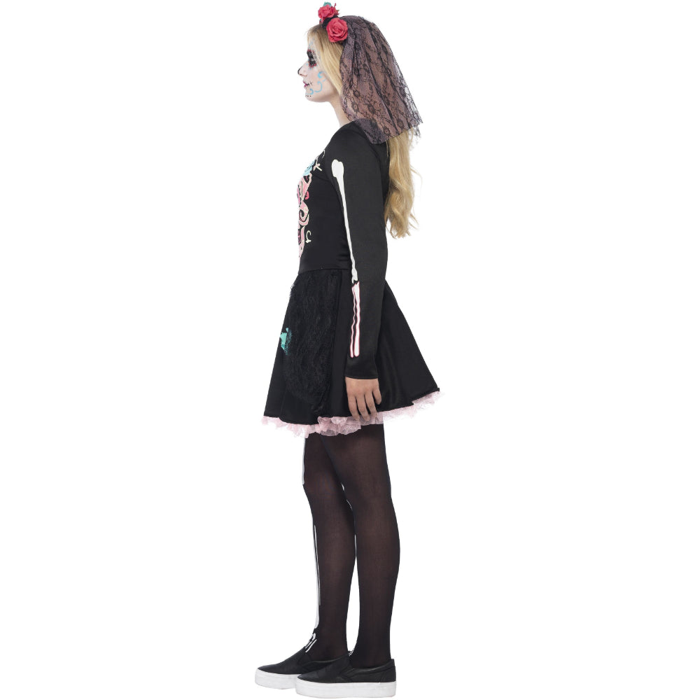 Teen Sugar Skull Sweetie Girl Costume