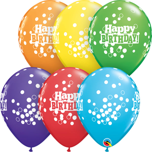 11In Tropical Assorted Latex Balloons - Birthday Confetti Do