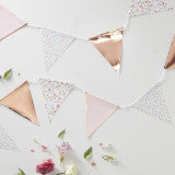 Rose Gold Foiled Ditsy Floral Print Bunting