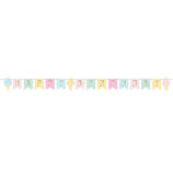 Ice Cream Party Decor Shaped Ribbon Banner Foil 6x8.3in pc