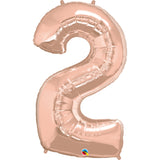 Rose Gold Foil Balloon #2 Shape 43 inch