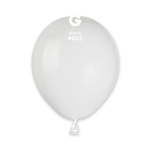  5in Round White Latex Balloons