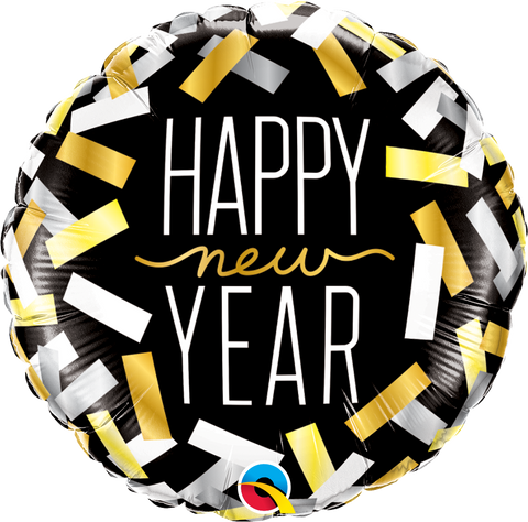  New Year Confetti Stripes Foil Balloon