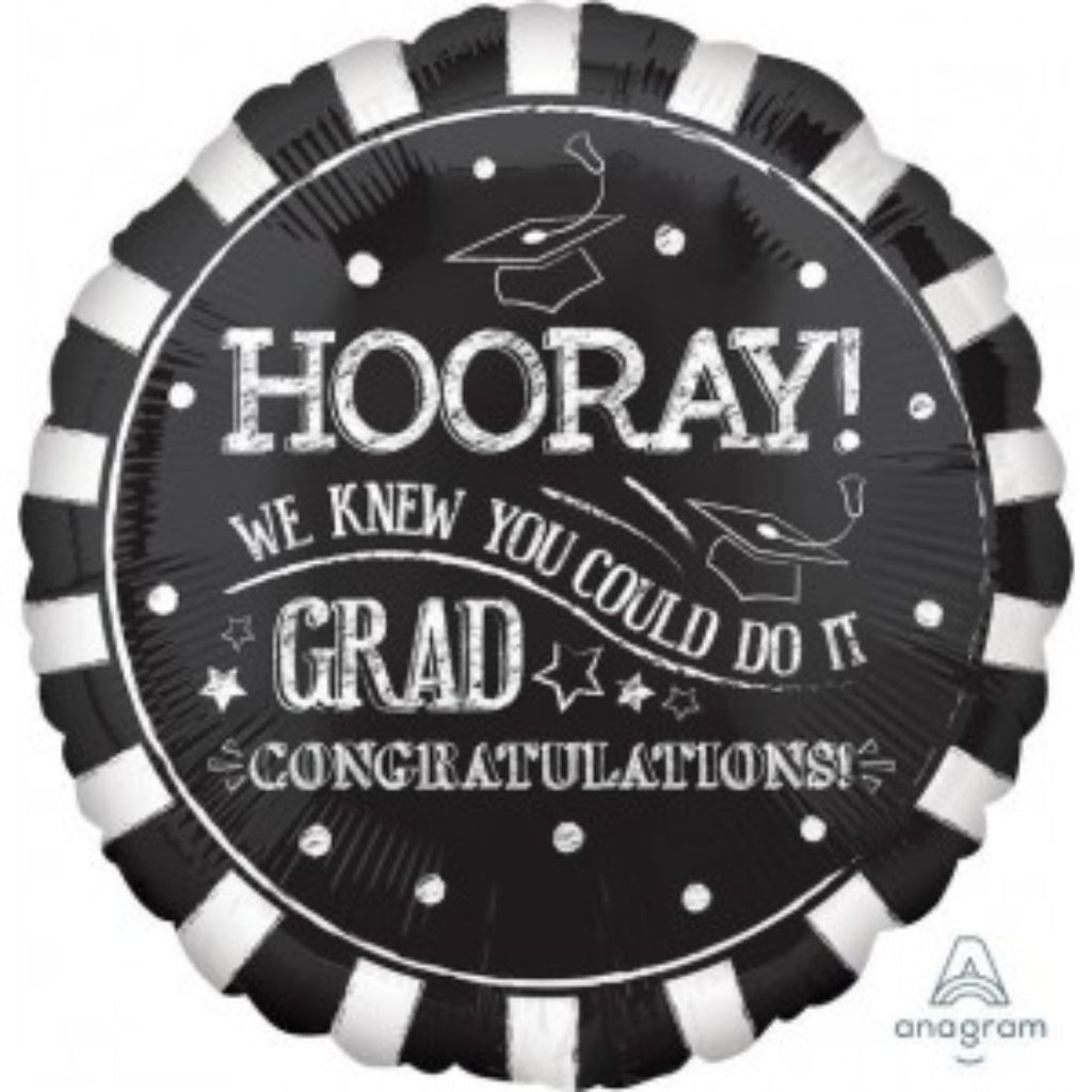 Hooray Graduation Foil Balloon 18In