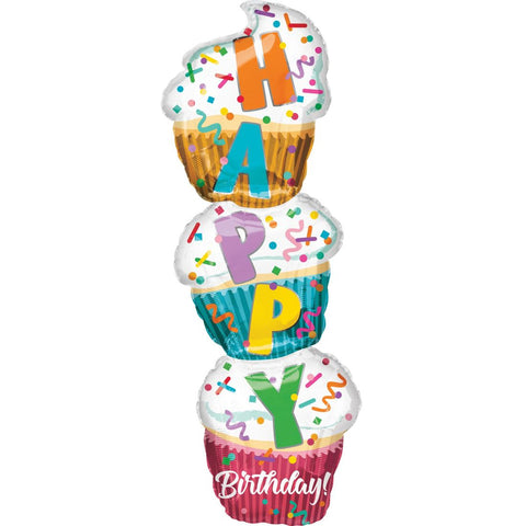 Stacked Cupcake Supershape Foil Balloon