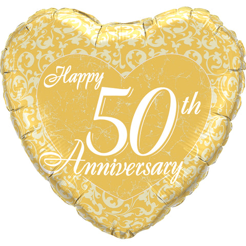 Happy 50th Anniversary Heart Foil Ballon