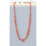 Orange Metallic  Bead Necklace Graduation