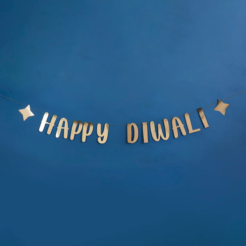 Gold 'Happy Diwali' Banner 2M
