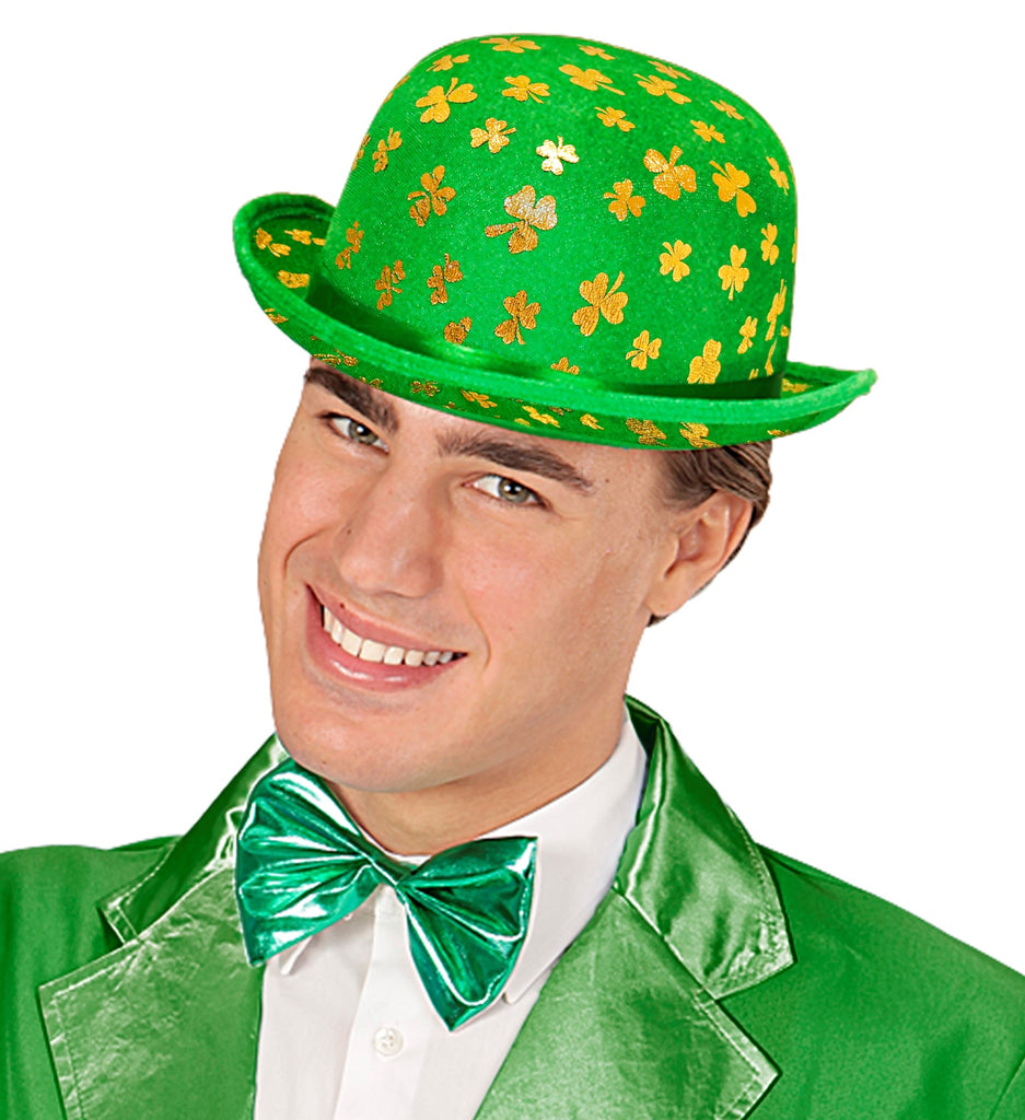 Velvet St. Patrick's Day Shamrock Bowler Hat